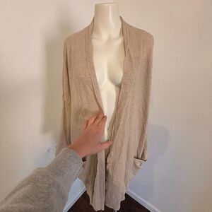 Pact size Medium Large 100% Organic Cotton Neutral Beige Lagenlook Cardigan